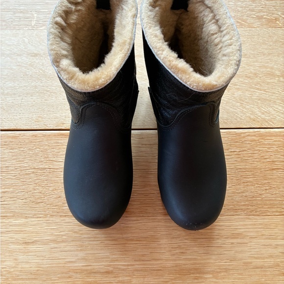 NWOB No. 6 pull on Shearling-clog boots in black mid-tread sz 39 - Picture 6 of 6